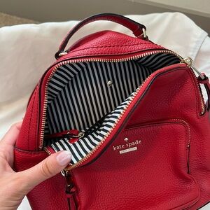 Kate Spade red leather mini backpack